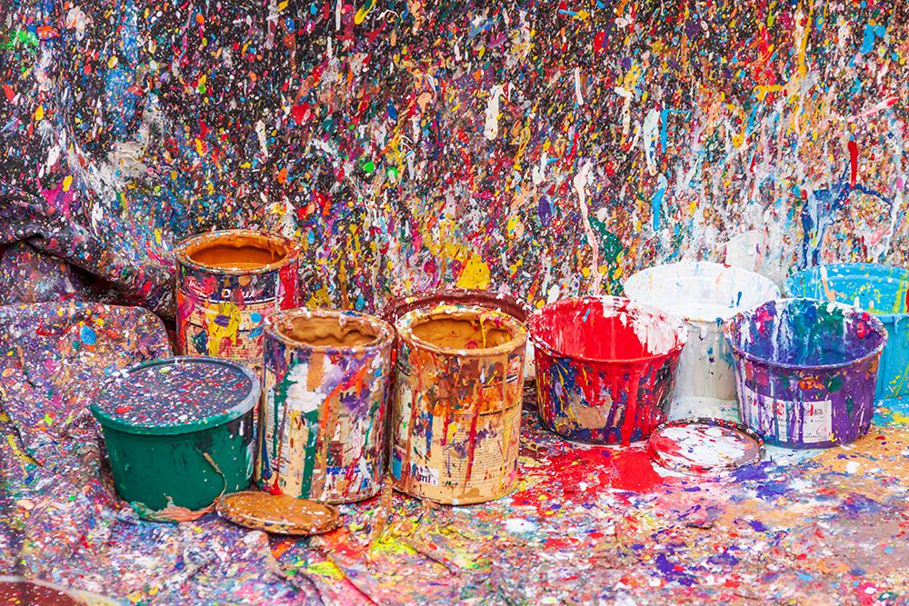 Argentina- Buenos Aires. Colorful paint splatters and buckets. art print by Tom Haseltine for $57.95 CAD